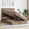 vidaXL Opslag bed met matras Cappuccino 140 x 200 cm Nep Leer