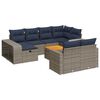 vidaXL 11-delige Loungeset met kussens poly rattan grijs
