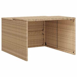 vidaXL Garage voor robotmaaier 86x90x52/57 cm poly rattan beige