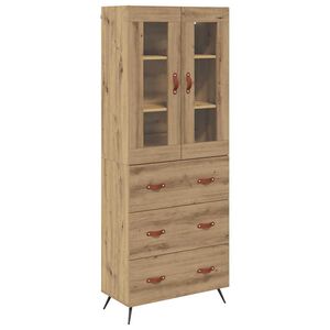 vidaXL Hoge opbergkast met plank 2 st Artisan Eiken 69,5 x 34 x 180 cm
