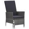 vidaXL 2-delige Loungeset met kussens poly rattan grijs