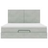 vidaXL Ottoman bed met matrassen en LED's 180x200cm fluweel lichtgrijs