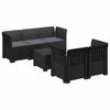 vidaXL 5-Zits Tuin Sofa met Kussens Rattan Look PP Antraciet
