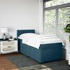 vidaXL Boxspring met matras fluweel donkerblauw 100x200 cm