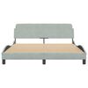 vidaXL Bedframe "Dover" 160x200 cm fluweel lichtgrijs