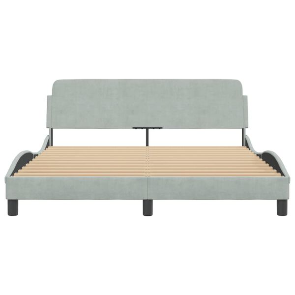 vidaXL Bedframe "Dover" 160x200 cm fluweel lichtgrijs