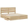 vidaXL Bedframe met lade Sonoma Eiken 200 x 200 cm Ingenieurshout