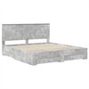 vidaXL Bedframe met hoofdeinde Beton Grijs 180 x 200 cm Bewerkt hout