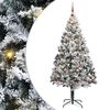 vidaXL Kunstkerstboom met 300 LED Wit 240 cm PVC en Staal en Kunststof