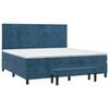 vidaXL Boxspring met matras fluweel donkerblauw 200x200 cm