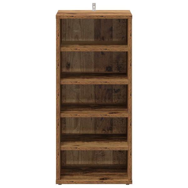 vidaXL Schoenenkast 32x35x70 cm bewerkt hout oud houtkleurig