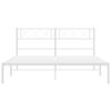 vidaXL Bedframe met hoofdbord metaal wit 135x190 cm