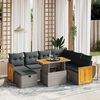 vidaXL 8-delige Loungeset met kussens poly rattan grijs