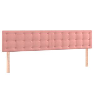 vidaXL Hoofdborden 160x5x78/88 cm fluweel roze