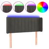 vidaXL Hoofdbord LED 83x16x78/88 cm fluweel donkergrijs