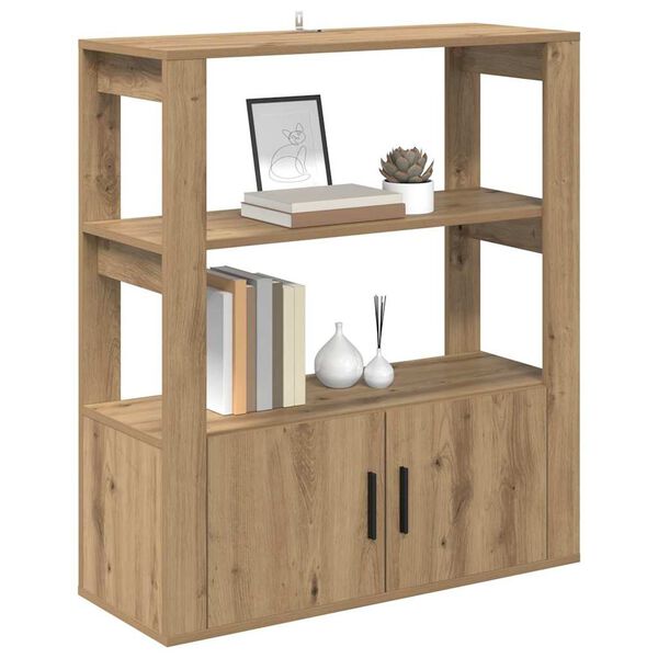 vidaXL Dressoir artisanaal eikenkleurig 30 x 80 x 90 cm Bewerkt hout