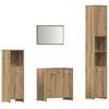 vidaXL 4-delige Badkamermeubelset bewerkt hout artisanaal eikenkleur