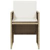 vidaXL Tuinstoelen 4 st met kussens poly rattan beige