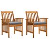 vidaXL Tuinstoelen 2 st met kussens massief acaciahout