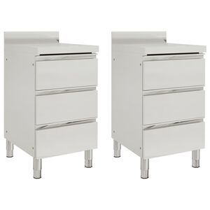 vidaXL Commerci&euml;le keukenkasten met 3 lades 2 stuks 50x60x96 cm