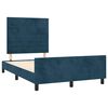 vidaXL Bedframe zonder matras 120x190 cm fluweel donkerblauw
