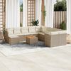 vidaXL 12-delige Loungeset met kussens poly rattan beige