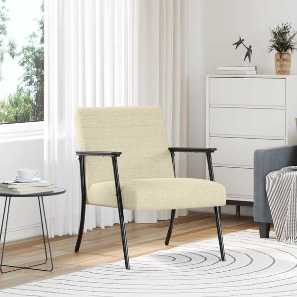 vidaXL Fauteuil Cr&egrave;me 59 x 75 x 78 cm Stof