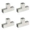 vidaXL Paalverbindingen 4 st T-vorm 71x71 mm gegalvaniseerd metaal