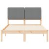 vidaXL Bedframe met Gevoerd Hoofdgedeelte Lichtgrijs 120 x 190 cm