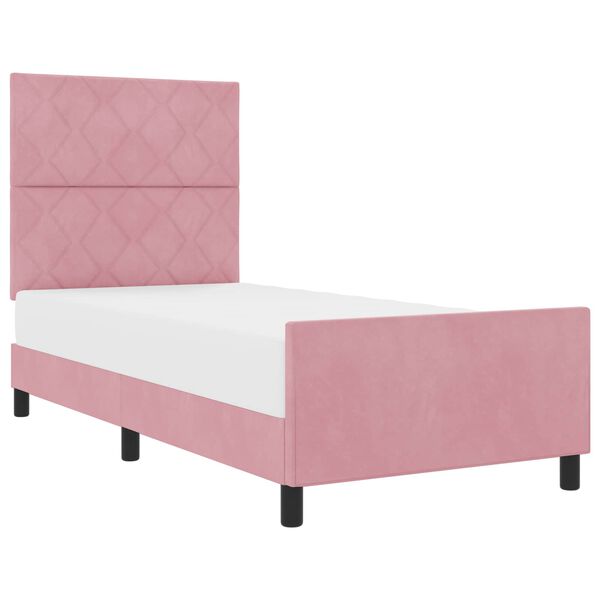 vidaXL Boxspringbed met hoofdeinde Roze 100 x 200 cm Fluweel