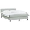 vidaXL Boxspring met matras fluweel lichtgrijs 160x210 cm