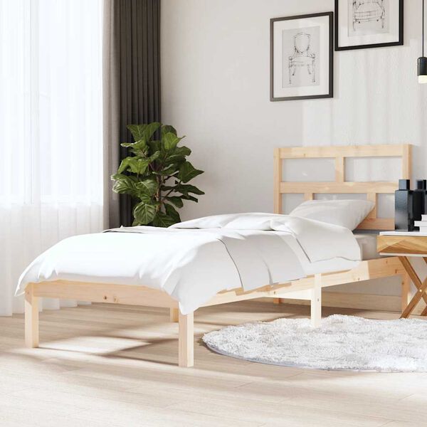 vidaXL Bedframe massief hout 75x190 cm