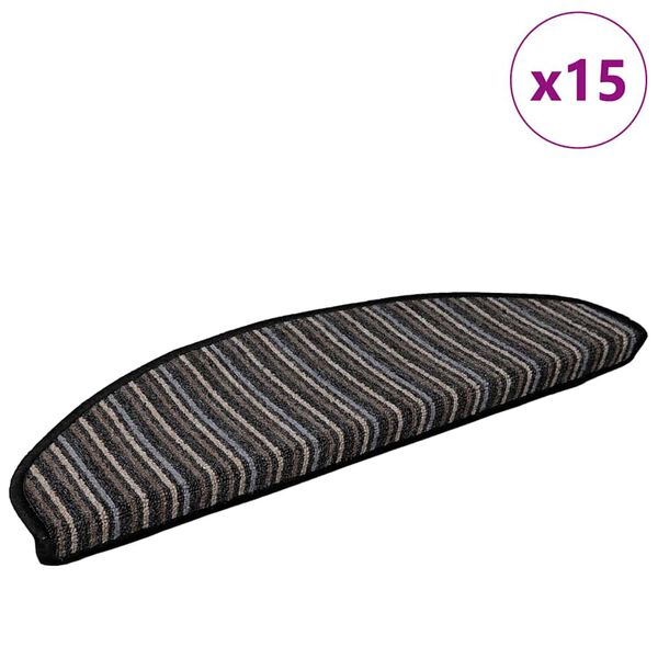 vidaXL Zelfklevende Trapmatten 15 pcs Antraciet 65 x 21 x 4 cm