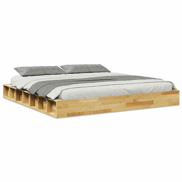 vidaXL Bedframe zonder matras 180x200 cm massief hout eiken