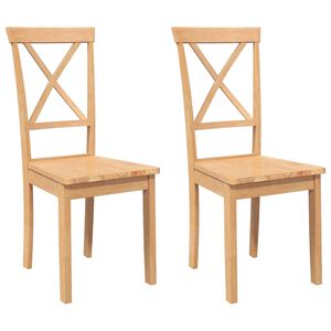 vidaXL Eetkamerstoelen 2 st massief hout rubber