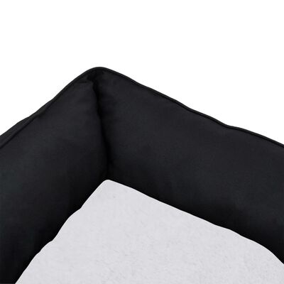 vidaXL Hondenmand linnen-look 65x50x20 cm fleece zwart en wit