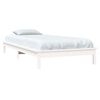 vidaXL Bedframe massief grenenhout wit 90x200 cm