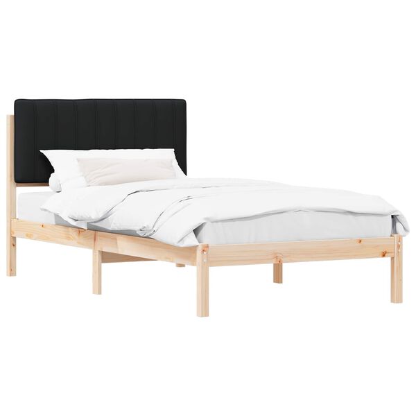 vidaXL Bedframe met Gevoerd Hoofdgedeelte Zwart 100 x 200 cm