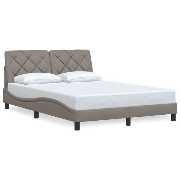 vidaXL Bedframe zonder matras stof taupe 140x200 cm