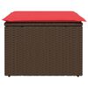 vidaXL Tuinkruk met kussen 55x55x37 cm poly rattan bruin