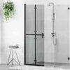 vidaXL Inloop douche wand Zwart en donkertransparant 70 x 190 cm