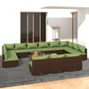vidaXL 13-delige Loungeset met kussens poly rattan bruin