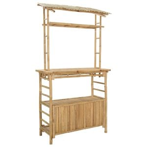 vidaXL Buiten Bartafel met opslag Naturel 110 x 50 x 210 cm Bamboe