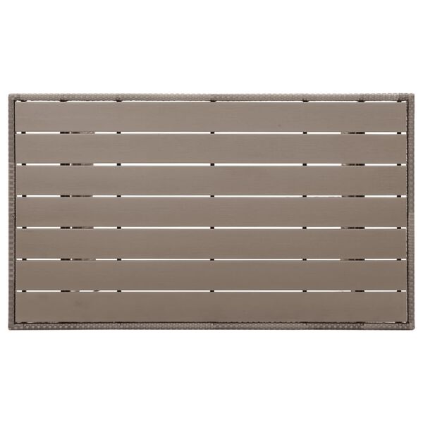 vidaXL Tuintafel 120x70x66 cm poly rattan grijs