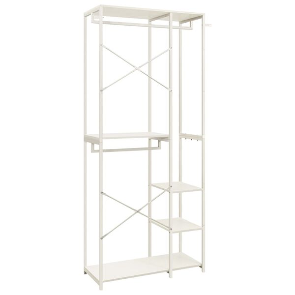 vidaXL Kledingkast 90x40x213 cm metaal en spaanplaat wit