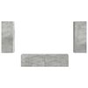 vidaXL Tv-meubelset Wandgemonteerd 2 pcs Beton Grijs Bewerkt hout