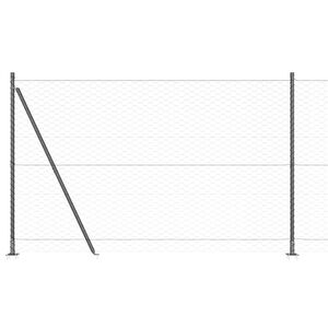 vidaXL zeshoekig gaashek met betonnen voetstuk 100 x 1,5 m Grijs Mesh