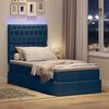 vidaXL Opbergbed met LED met matras Blauw 90 x 190 cm Polyester