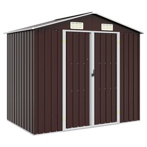 vidaXL Tuinschuur 205x129x183 cm gegalvaniseerd staal bruin