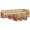 vidaXL Buiten bankenset 9 st Natuurlijk en Beige Polyester